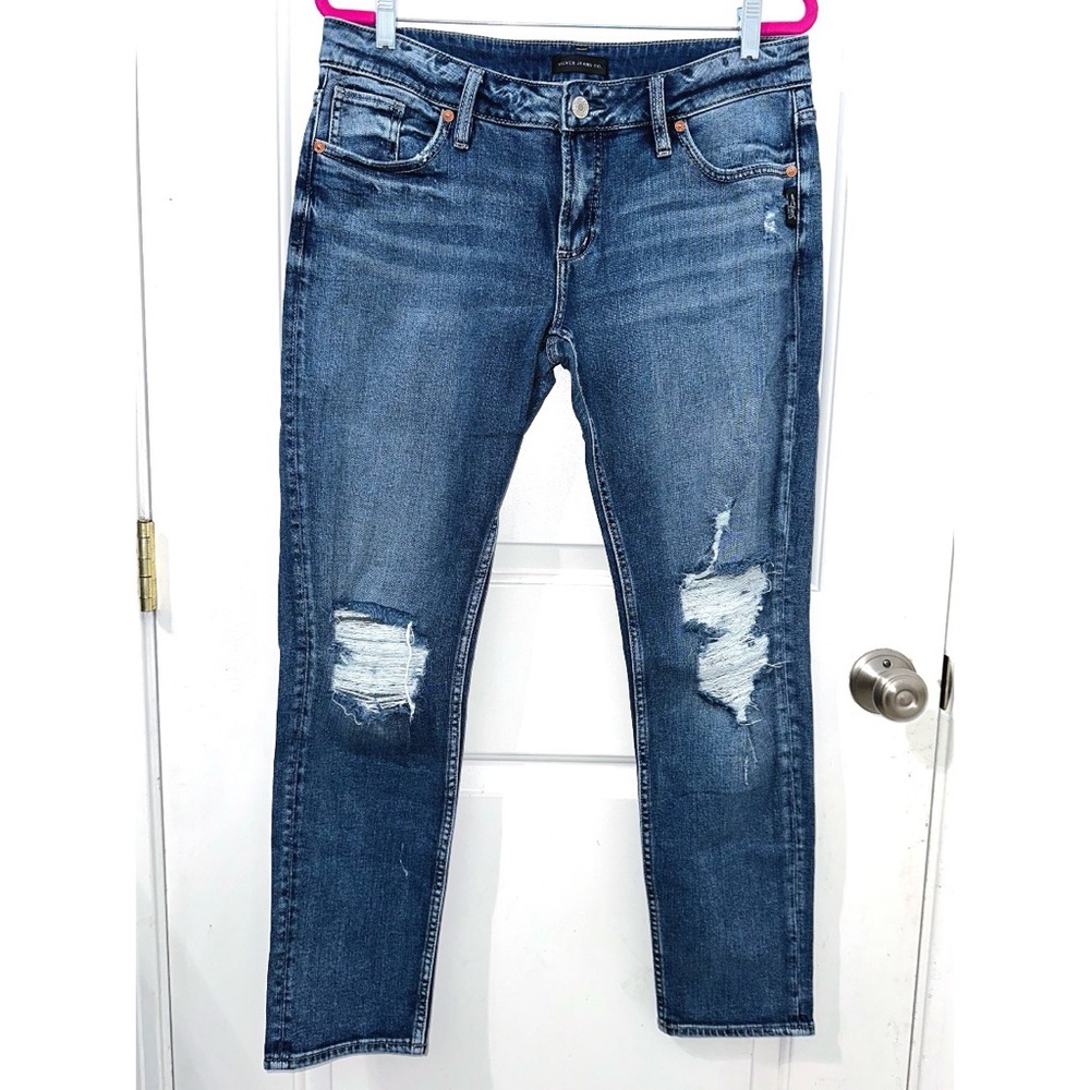 Distressed Blue Jeans